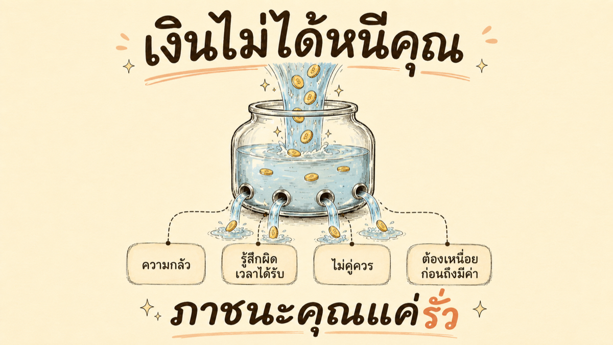 ภาพประกอบภาชนะรั่วที่ทำให้เงินและโอกาสไหลออก